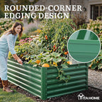 YITAHOME 6x3x2ft Large Raised Garden Bed Kit, Galvanized Metal Planter Box with Gloves, Ground Nails, Support Rod, Outdoor Above Ground Planters for Plants Vegetables Flowers, Green