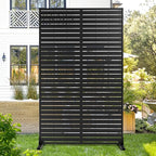 Metal Privacy Screen Outdoor 72" H×44" W, Freestanding Decorative Privacy Screen by Unknown