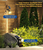 Solar Spot Lights for Outside, 21 LED Outdoor Solar Lights for Yard, 4 Pack Solar Spotlights Waterproof Auto On/Off for Landscape, Wall, Garden, Pool, Tree, Pathway and Driveway(Warm White)