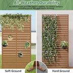Casaphoria Metal Privacy Screen Outdoor, 72" H x 35" W Freestanding Decorative Privacy Screen for Patio Deck Balcony Garden with Stable Base, Black-Perilla