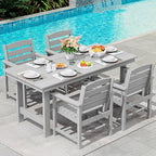 SERWALL Patio Dining Chair Set of 2, Light Gray