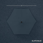 Best Choice Products 7.5ft Heavy-Duty Round Outdoor Market Table Patio Umbrella w/Steel Pole, Push Button Tilt, Easy Crank Lift - Slate Blue