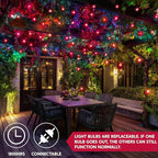 Indoor String Lights, 42.8 FT Red Incandescent Set with 200 T5 Bulbs