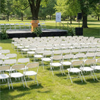Flash Furniture Hercules Set of 10 Indoor/Outdoor Heavy-Duty Plastic Folding Chairs, Foldable Commercial Stacking Chairs with 650-lb. Static Weight Capacity, White