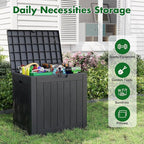 Outdoor Storage Box, Resin Deck Boxes Indoor and outdoor, Waterproof Storage Box Lockable Lid (Grey,35 Gallon)