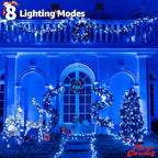 String Lights 196 ft Blue LED Outdoor Remote Timer