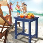 Y&M Outdoor Side Table, HIPS Adirondack Small Single Table, Waterproof Square Outside Table, Balcony Modern End Tables for Patio, Pool, Beach, Porch, Deck, Indoor or Outdoor Use, Navy Blue