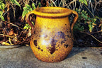 Goodman and Wife Egyptian Era Designed Earthen Ware Terra-Cotta Vessel/Planter with Looped Handles (Tulip Pumpkin Yellow)