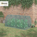 Outsunny 8' x 4' Crop Cage, Plant Protection Tent with Two Zippered Doors, Storage Bag and 4 Ground Stakes, for Garden, Yard, Lawn, Green