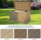 YITAHOME 230 Gallon Outdoor Storage Deck Box, Weather-Resistant Resin, Versatile for Patio Furnishings, Outdoor Cushions, Garden Tools, and Sports/Pool Gear, Taupe