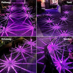 Halloween Solar Lights Outdoor 15 Pack Solar Pathway Lights Outdoor Halloween Decorations Waterproof Yard Lighting for Driveway Garden Walkway Path Landscape Lawn (Purple)