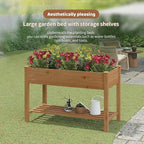 FILWH Raised Garden Bed with Legs Elevated Wooden Planter Box Stand Large Planter Stand Box for Fruits Vegetables Flowers with Divider with Bag - 48 * 24 * 30.5IN（Brown）