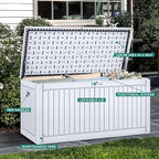 YITAHOME 260 Gallon Large Deck Box with Divider & Side Handles, Outdoor Double-Wall Storage for Patio Furniture Cushions, Garden Pool Accessories, Waterproof & Lockable