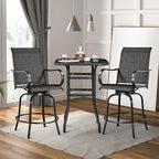 Yaheetech Patio Swivel Bar Stools Outdoor Chairs Set of 2 Outdoor High Bistro Stools Outdoor Furniture, All-Weather Patio Stools for Outside, Beach, Lawn, Poolside and Garden, Black