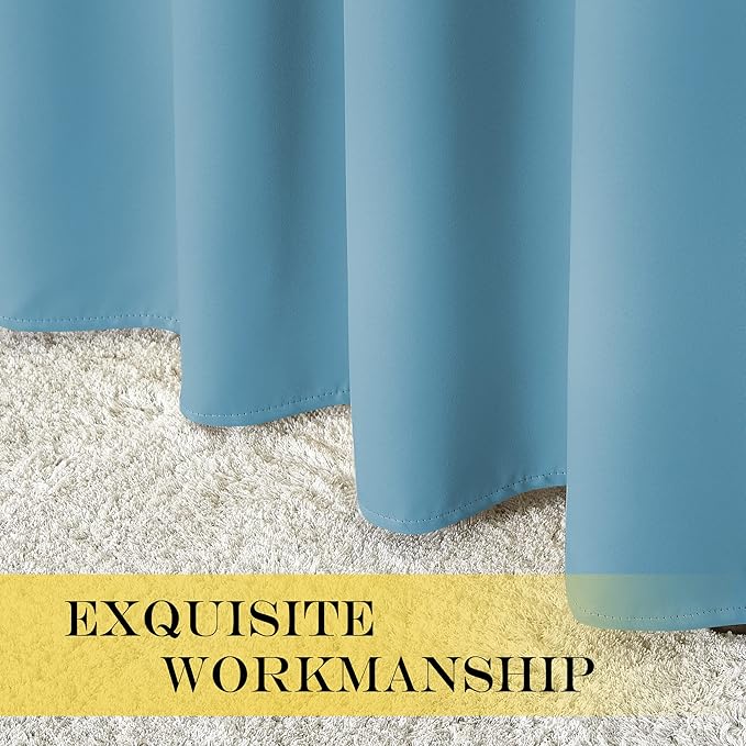 NICETOWN Blackout Patio Curtains 100 x 144 Inches Long for Sliding Door Extral Wide Blackout Curtain Panels Thermal Insulated Room Divider - Grommet Top, 100" W x 144" L, 1 Panel, Teal Blue