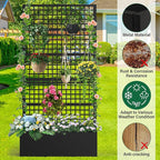 Metal Planter Box with Trellis 36" L x 16" W x 72" H, Raised Garden Bed with Privacy Screen, Privacy Planters for Climbing Plants, Flowers, Vegetables, Fruits