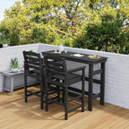 SERWALL Outdoor Bar Table and Chairs Set, Adirondack Bar Chairs Set of 2 and Bar Height Table, All Weather HDPE Patio Bar Set, Outdoor Furniture for Outside, Black