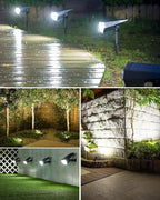 Biling Solar Spot Lights Outdoor, Bright 700 Lumen Solar Lights Outdoor Waterproof IP67 for House Patio Pathway Yard Garden Driveway Pool - White(4 Pack)