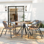 Amopatio Outdoor Dining Chairs Set of 4, Stackable Patio Chairs, Rattan Wicker Patio Dining Chairs Set of 4, Bistro, Deck, Yard, Porch, Brown