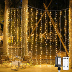 Indoor String Lights: 900 LED Warm White Curtain Lights, 9.5 x 29.5 ft