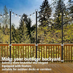 AILBTON 8 Pack 10Ft String Light Poles,Light Poles for Outside String Lights,Outdoor Light Poles with Fork,Metal Pole Stand for Patio,Backyard,Deck