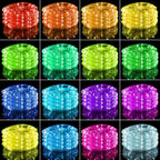 Minetom Color Changing Rope Lights Outdoor, 33FT 100 LED String Lights with Plug & Remote, Waterproof Christmas Light Outdoor Decoration, Twinkle LED Rope Light for Outside Indoor Bedroom,16 Colors