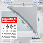 Amgo Custom Size 10' x 13' x 16.4' Grey Right Triangle Sun Shade Sail Order to Make Canopy Awning UPF50+ AGSLT, 95% UV Blockage, Water & Air Permeable, 200GSM Commercial Standard (We Customize)