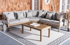 SAFAVIEH Couture Outdoor Patio Furniture Collection – Santa Cruz Coffee Table, Natural Eucalyptus Wood Slatted Top, Modern Outdoor Accent Table (CPT1016A)