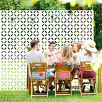 Casaphoria 72" H x 47" W Metal Privacy Screen, Outdoor Freestanding Decorative Divider for Patio, Deck, Balcony, and Garden with Stable Base, White-Daniel