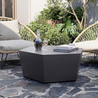 UPHA Outdoor Hexagon Coffee Table, Small Modern Minimalist Accent Tables, Low Light Concrete Center Table for Living Room, Outside Patio, Deck, 35×30.7×15, Dark Gray
