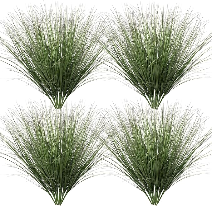 Artificial Wheat Grass Greenery Stems, 48 Pieces, Green Plastic, 26.4 Inch