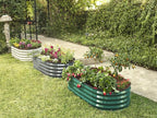 Plant & Plot Galvanized Raised Garden Beds Outdoor // 4×2×1 ft (2-Pack) Planter Raised Beds for Gardening, Vegetables, Flowers // Large Metal Garden Box (Dark Green) // Patented Tool-Free Design