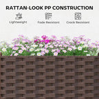 Outsunny Plastic Raised Garden Bed with Legs, Self Watering Elevated Planter Boxes with Drainage Holes and Plugs, Easy Assembly Outdoor Planter Box for Patio Yard Balcony, Vegetables, Flowers, Herbs