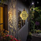 Hanging Solar Lights Outdoor Garden Decor Solar Lantern Waterproof Plastic Moroccan Outdoor Decorations for Patio Pathway Yard Backyard Garden Decorative (1 Pack, Bronze)