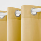 TOWN & COUNTRY BASICS Cabana Solid Heavyweight Indoor Outdoor Curtains, Light Filtering Opacity with Grommet Top, Water Repellent, 2-Pack Set, 54"x84", Sundress Yellow