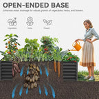 YITAHOME 96x48x24 in Galvanized Raised Garden Bed Kit, Large Metal Planter Box with Gloves, Safety Rubber & Support Rod, Outdoor Flower Bed for Plants Vegetables, Black