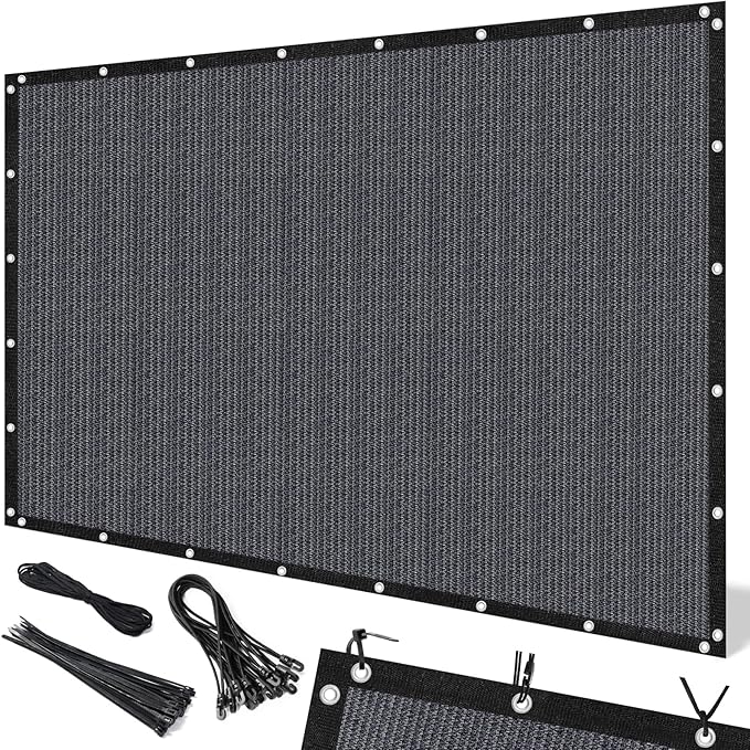 Artpuch 90% Sun Shade Cloth, 5 x 8 FT Pergola Shade Cover Canopy with Grommets, Sun Screen Fabric Tarp for Patio, Outdoor, Garden, Backyard, Blue Grey