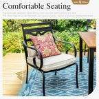 Sophia and William Swivel Patio Dining Set for 6, Outdoor Table and Chairs, Removable Seat Cushions, Black 54" Round Patio Dining Table