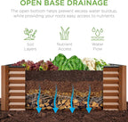 Best Choice Products 4x2x2ft Outdoor Metal Raised Garden Bed, Deep Root Box Planter for Vegetables, Flowers, Herbs, 119 Gallon Capacity, 100% Non Toxic Materials - Wood Grain