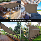 Artpuch 90% Sun Shade Cloth, 10 x 10 FT Pergola Shade Cover Canopy with Grommets, Sun Screen Fabric Tarp for Patio, Outdoor, Garden, Backyard, Mocha