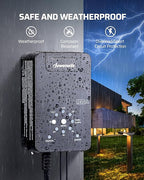 DEWENWILS 60W Low Voltage Landscape Transformer 120V AC to 24V DC, Outdoor Landscape Lighting Transformer Photocell Sensor & Timer, Weatherproof Low Voltage Transformer for Spotlights Pathway Lights