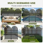 Casaphoria 72" H x 35" W Arched Metal Privacy Screen - Elegant Freestanding Outdoor Screen for Deck, Patio & Balcony - Versatile Decorative Privacy Panels for Home & Garden Use (Black-Laurence)
