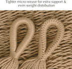 PNAEUT Handwoven Mayan Hammock, Thick Soft Rope Double Hammock for Outdoor Outside & Indoor, 600 lbs Capacity Heavy-Duty, Includes Tree Straps, Carabiners & Carrying Bag(Tan, X-Large)