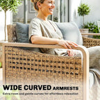 Outsunny Outdoor Patio Couch with Wide and Deep Seat, 3 Seater Wicker Outdoor Sofa with Wide Metal Armrests, Patio Furniture Couch with Cushions for Porch, Garden, Backyard, Gray | Removable Covers