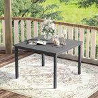 VICLLAX Outdoor Dining Set for 4, 5 Pieces Patio Dining Furniture Set with Umbrella Hole- 40.2" Patio Table and Chairs for Balcony, Garden and Deck, Grey Tabletop