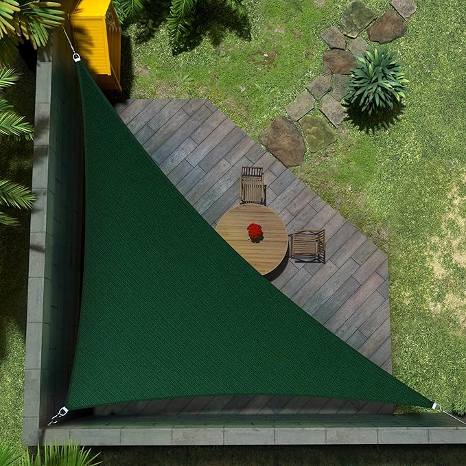 Amgo Custom Size 10' x 17' x 19.7' Green Right Triangle Sun Shade Sail Order to Make Canopy Awning UPF50+ AGSLT, 95% UV Blockage, Water & Air Permeable, 200GSM Commercial Standard (We Customize)