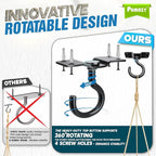 Outdoor Hanging Brackets, 4 Pack Black Steel Ceiling Hooks, 200 lb Rotatable