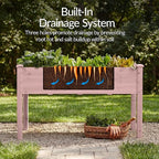 Best Choice Products 48x24x30in Raised Garden Bed, Elevated Wood Planter Box Stand for Backyard, Patio, Balcony w/Bed Liner, 200lb Capacity - Pink
