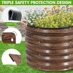 Galvanized Raised Garden Bed Outdoor |17'' Tall Planter Box Outdoor for Deep Root Plants | 3Pcs Raised Bed Kit for Gardening with Rubber Strip for Vegetables Flowers Fruits (Grain, 4x2x1.4FT)