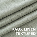 H.VERSAILTEX Primitive Linen Curtains 100% Blackout Curtain Drapes Burlap Fabric Curtains with White Thermal Insulated Liner, Grommet Top Drapes Living Room/Bedroom (2 Panels, 42 x 84 Inch, Sage)